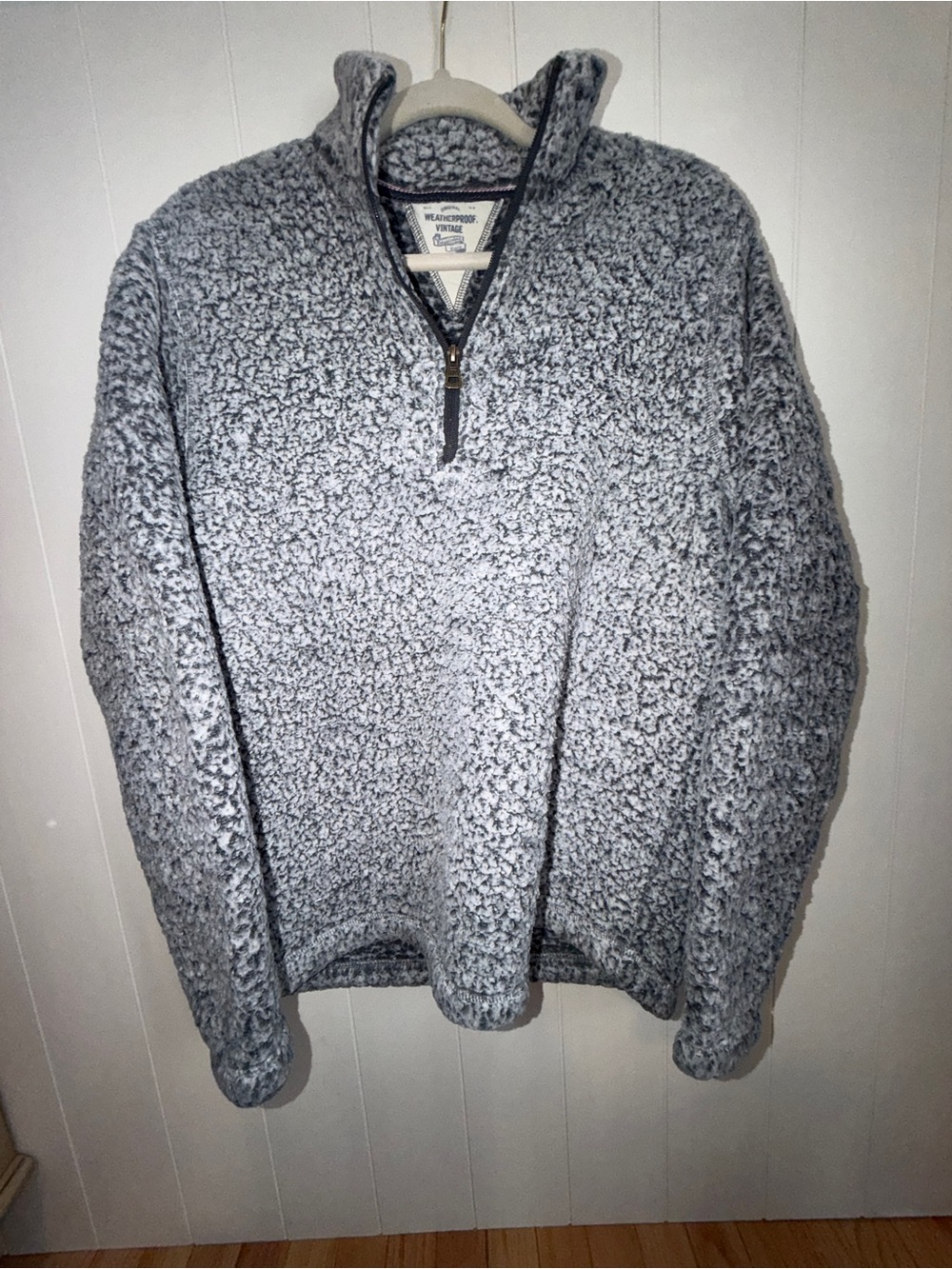 Weatherproof Vintage Women's Gray Sherpa Half-Zip Pullover